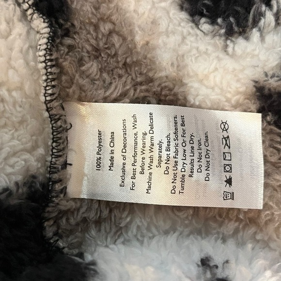 Eddie Bauer blk/white/taupe fleece/sherpa 1/2 zip pullover size L A069 Gorpcore - Picture 8 of 9